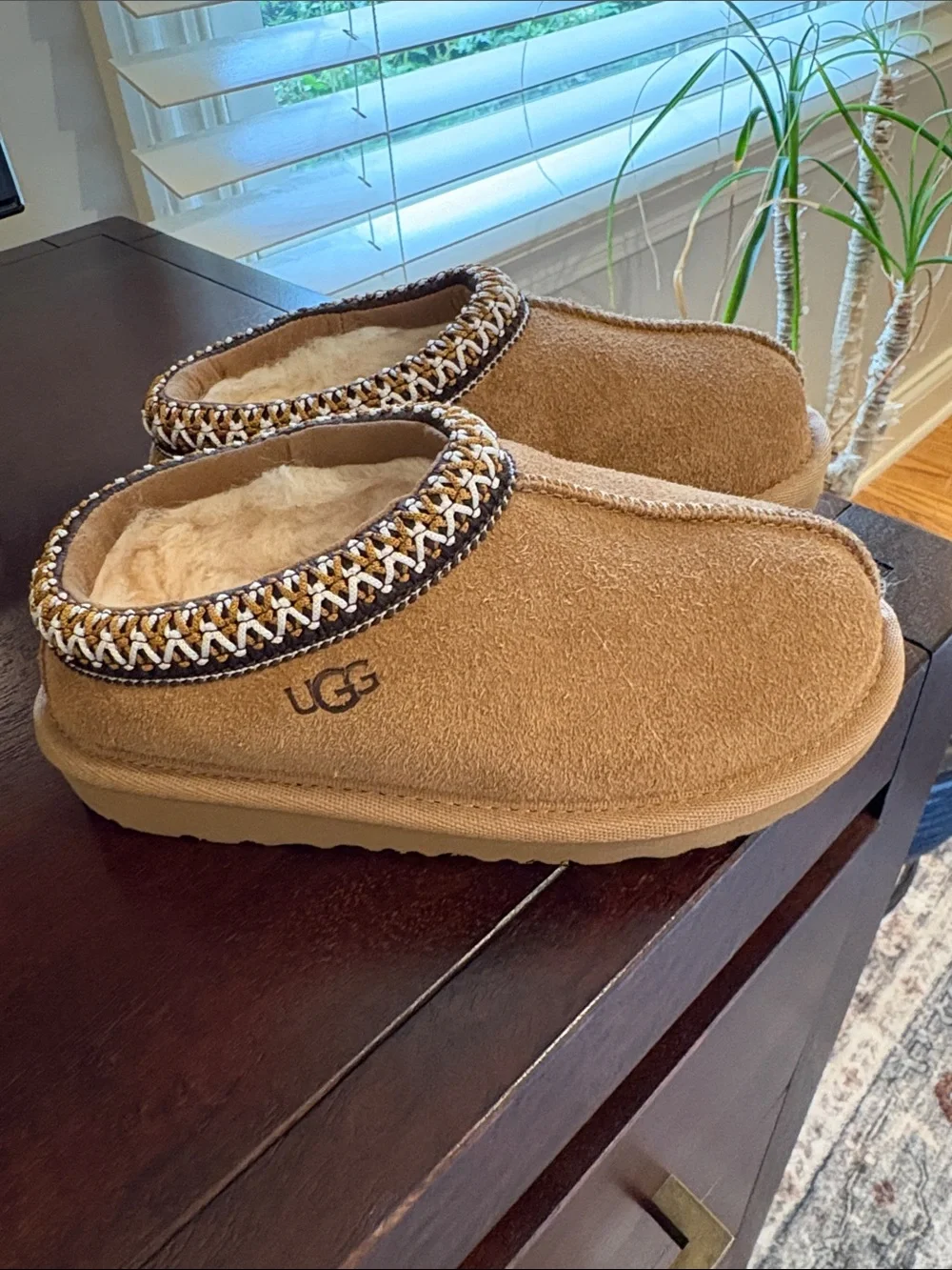 UGG Kids Chestnut Slip-On Shearling Lined Slippers